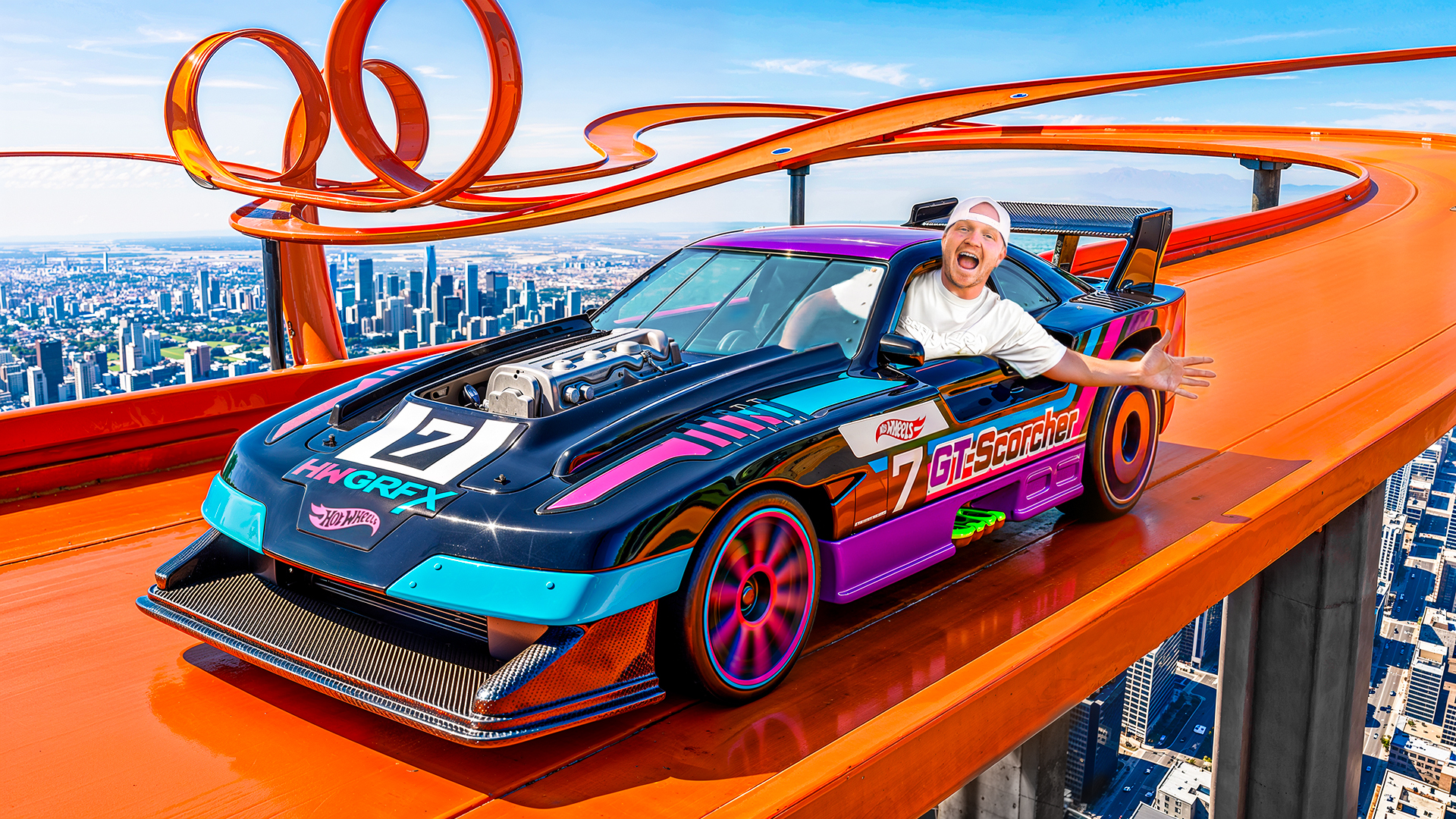Custom YouTube thumbnail design for Hot Wheels toy car video