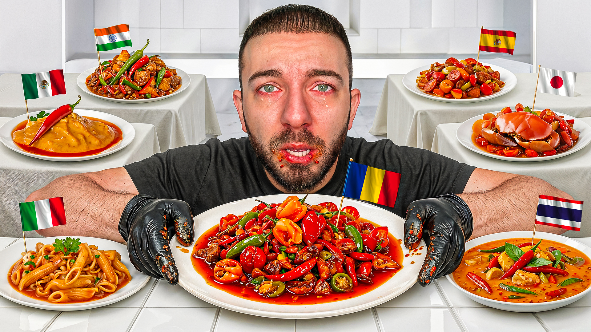 YouTube thumbnail design for spicy food challenge video